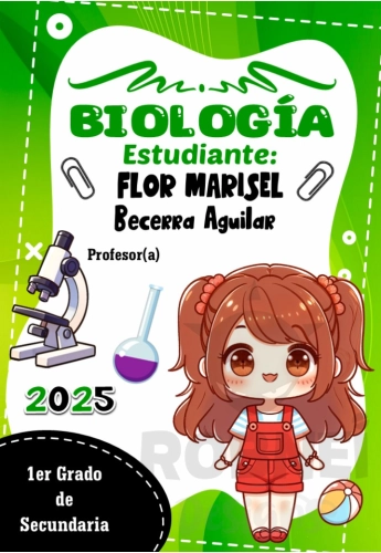 Anime Kawaii Biologia Caratula Verde